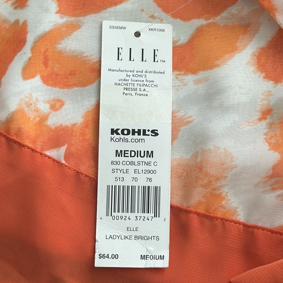 ELLE CHIFFON DRESS WITH BELT Sz: M - Picture 6 of 6